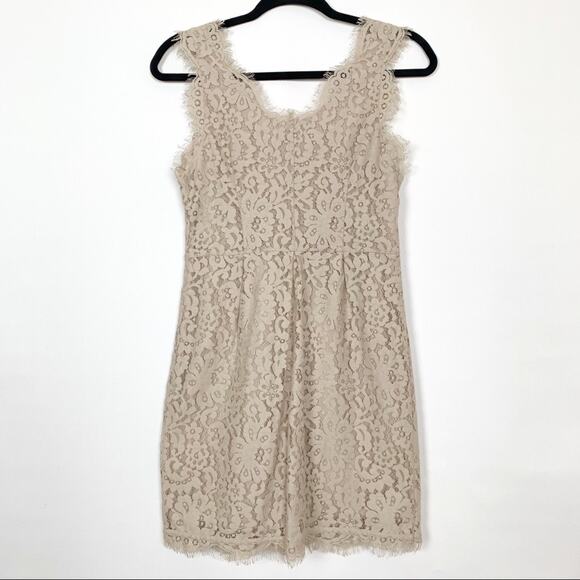 Joie Rori Sleeveless Lace Dress Mushroom Nude Extra Small - Picture 4 of 10